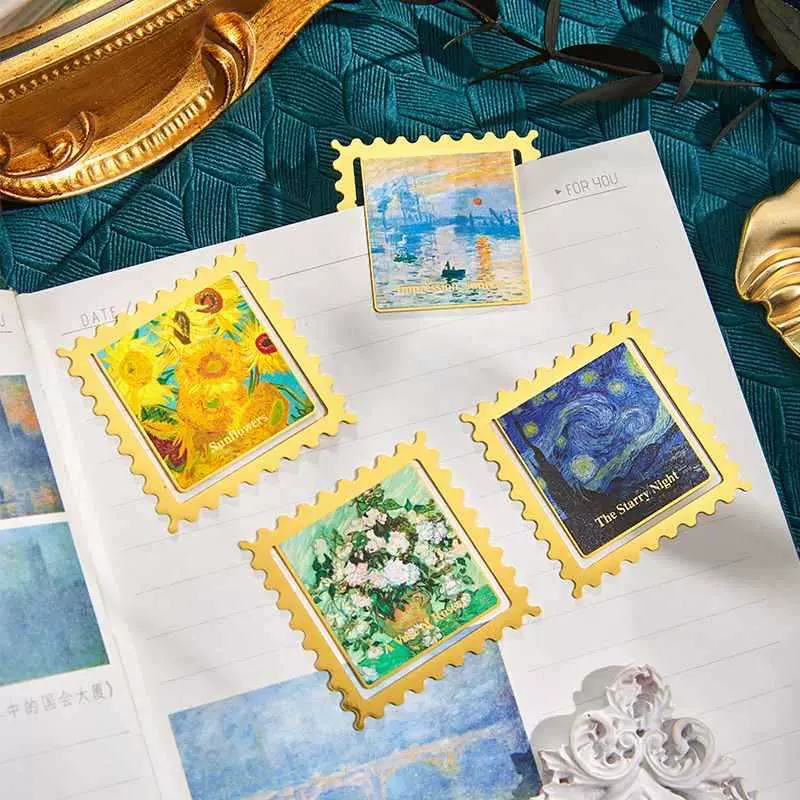 复古创意油画金属书签学生阅读标签书页夹书扣纪念品儿童礼物奖品