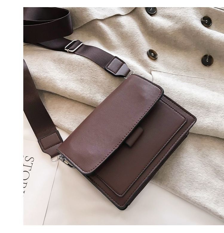 New Small Bag Women's Spring New Fashion   Wide Shoulder Strap Small Square Bag Retro One-Shoulder Crossbody display picture 14