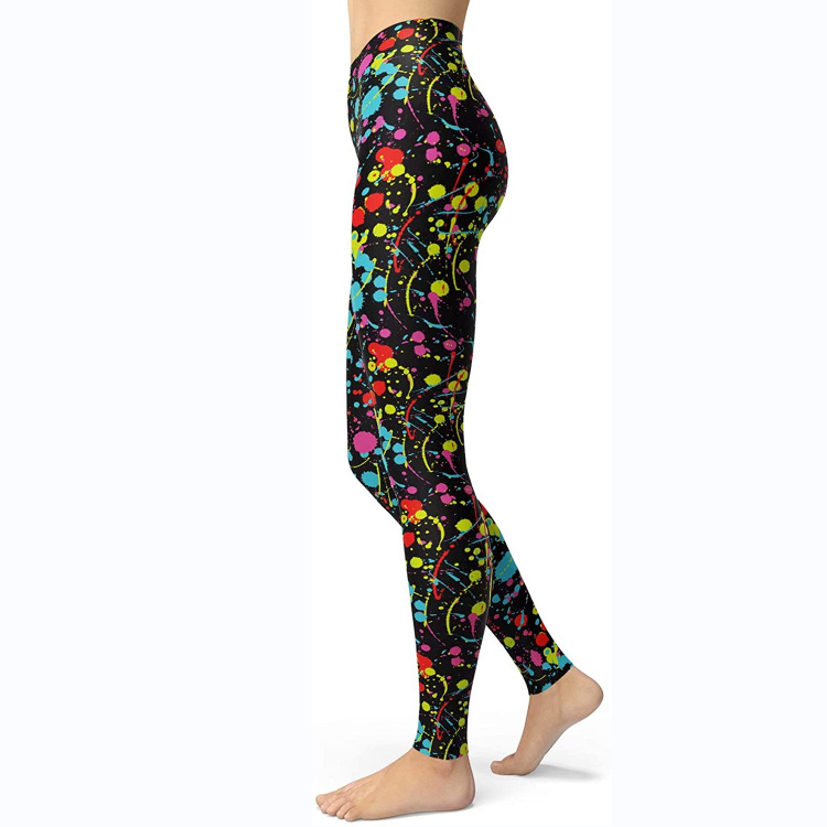 Abbigliamento da donna multicolore stampato slim fit fianchi sollevamento snellente grandi dimensioni corsa yoga fitness leggings_voghion.com