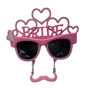 Factory Direct Wholesale Pink Love Hanging Beard Bachelorette Party Bride Glasses Wedding Decoration Bride Glasses