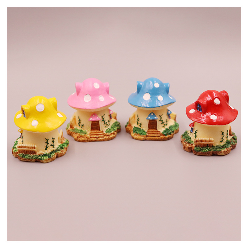 厂家直销童话蘑菇屋子微景观桌面装饰品配件创意树脂摆件 5