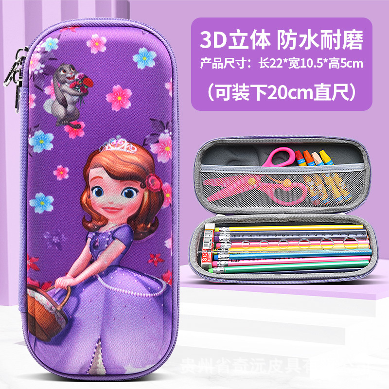 EVA papelería caja de lápices 3D tridimensional de doble capa de gran capacidad de dibujos animados niños estudiante impermeable resistente al desgaste LOGOTIPO conjunto Premio