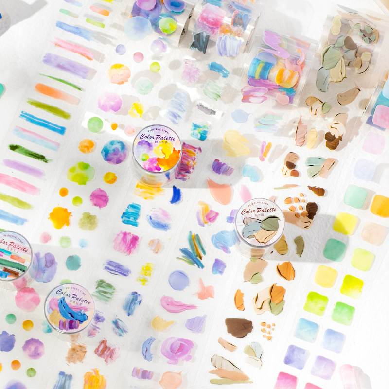 Crepúsculo pet cinta de corte de matriz de paleta de vida serie de acuarela tema paisajismo manual DiDi cinta de material