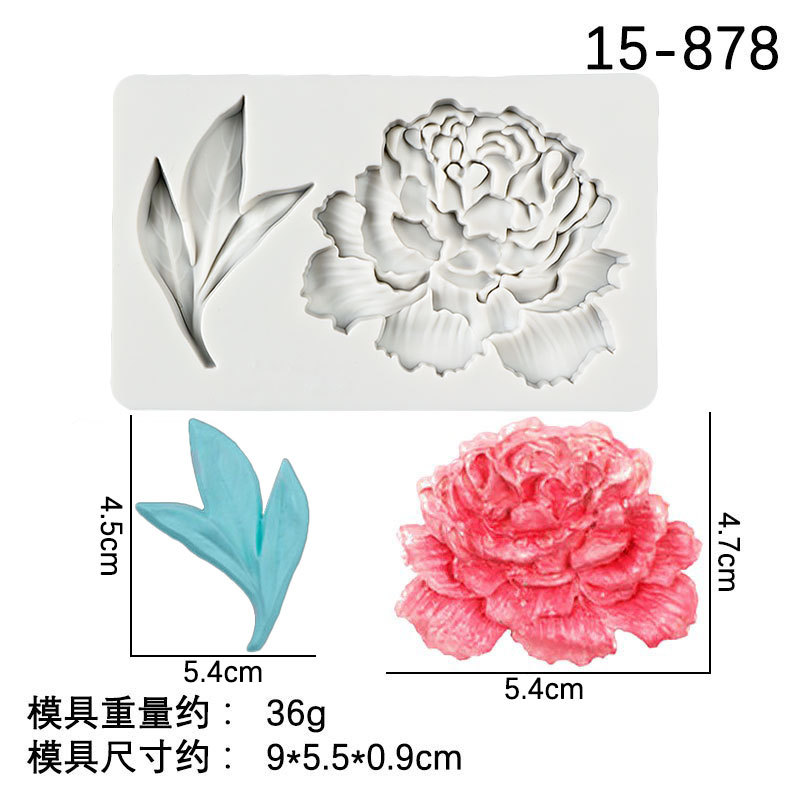 Planta hojas flores molde de silicona Lily girasol crisantemo Fondant chocolate Decoración