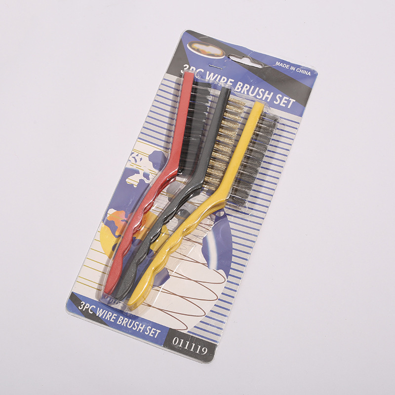 Cepillo negro transfronterizo pequeño cepillo de cocina doméstica espacio de detalle de esquina muerta cepillo de limpieza de tres piezas 7 pulgadas 9 pulgadas en stock