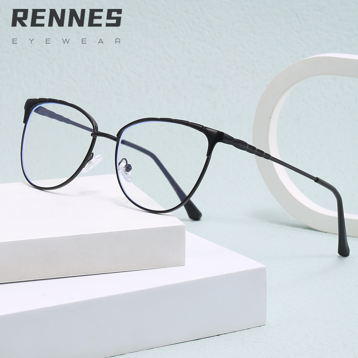 2024 nuevo marco de metal transfronterizo europeo y americano retro ojo de gato personalizado gafas de moda gafas de marco de miopía