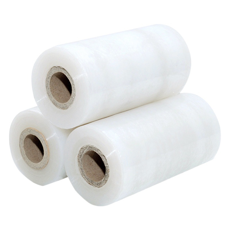 PE rollo pequeño rollo de película estirable película de suministro directo de fábrica recubierto de película impermeable a prueba de polvo una gran cantidad de película de injerto al por mayor