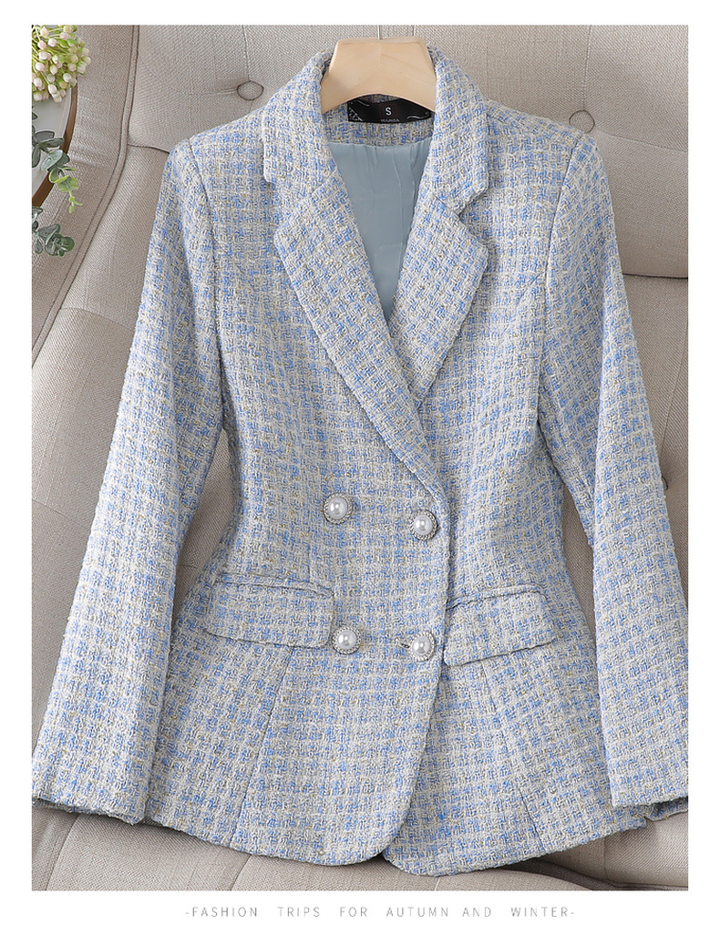 Abbigliamento da donna giacca da abito in tweed per donna 2024 autunno nuovo stile da donna di alta qualità stile dea piccolo abito_voghion.com