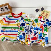 儿童短袖T恤日系夏季薄款2025年女童短袖批发中小童外贸童装批发