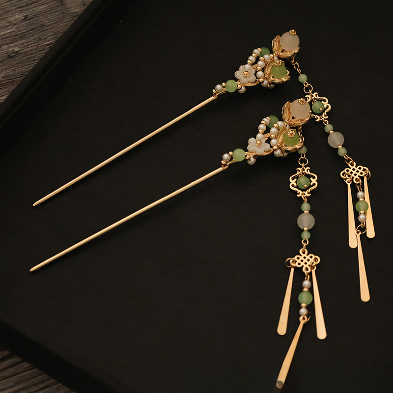 古风长流苏发簪新中式盘发簪子气质发钗汉服步摇唐风明制发饰配饰