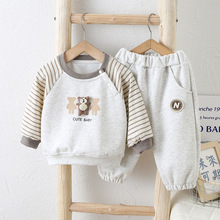2025婴儿衣服春秋季分体卫衣两件套婴幼儿洋气套装男宝宝一岁春装