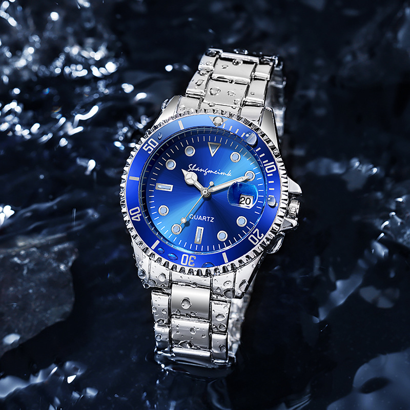 Tiktok vert Shangmei Water Ghost Couple montre en alliage calendrier lumineux étanche_voghion.com