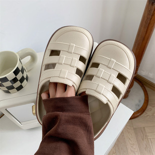 Thick Sole Cave Shoes Women's Outer Wear Soft Sole Anti-slip Internet-famous 2023 New Beach Baotou Half Sandals Women's Summer