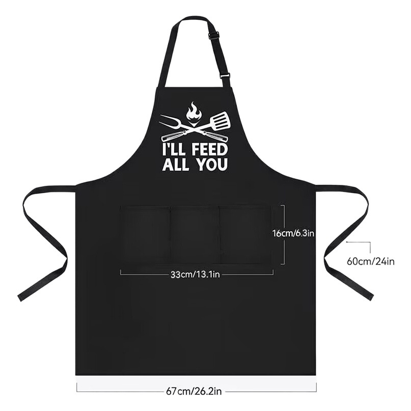Fábrica al por mayor Amazon transfronterizo carta Halter delantal restaurante barbacoa publicidad al aire libre delantal verano logotipo impreso