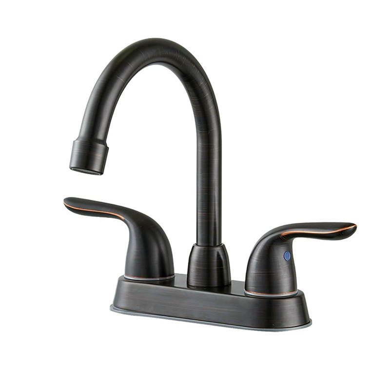 Comercio exterior transfronterizo grifo de lavabo de estilo americano de 4 pulgadas de doble mango lavabo de baño grifo frío y caliente