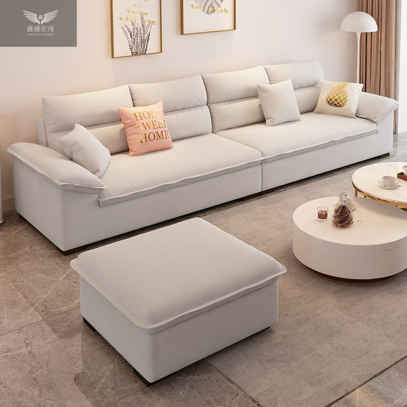 Sofá nórdico moderno y simple, pequeño hogar, tecnología de tela, muebles de sala de estar, algodón, lino, crema de viento, sofá de tela de látex