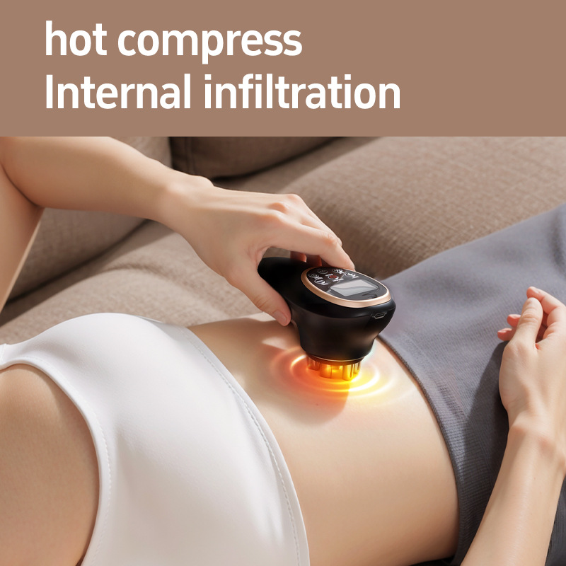 Amazon Vacuum Cupping Device Ems Vibration Slimming Device Heating Home Massage Instrument Beauty Body Scraping Device