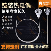 K型鎧裝電熱偶WRNK-131溫度傳感器探頭PT100熱電阻裝配式熱電偶
