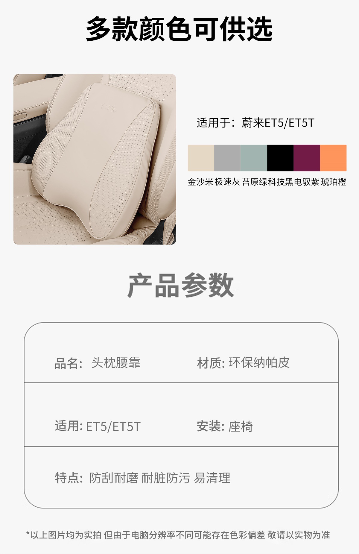 Suitable for 24 Models of Nio Et5T/Et5Et7 Headrest and Waist Cushion Es6Ec6Es8 Neck Pillow Car Interior Decoration Supplies