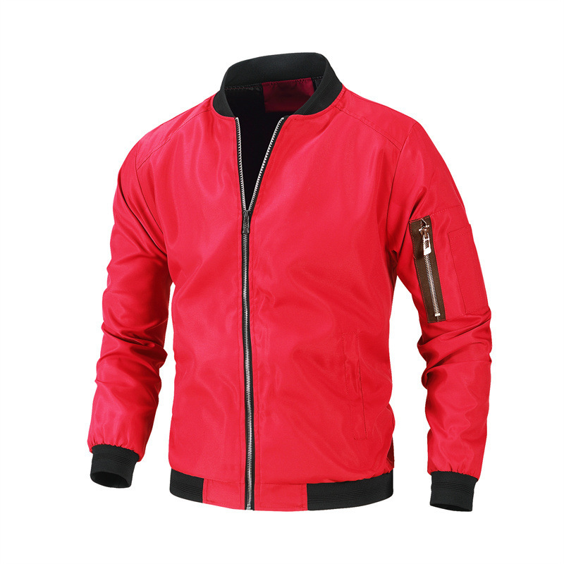 Cross-Border Jacket Men's Workwear Youth Baseball Collar Cotton Jacket Outdoor Flight Baseball Uniform (档