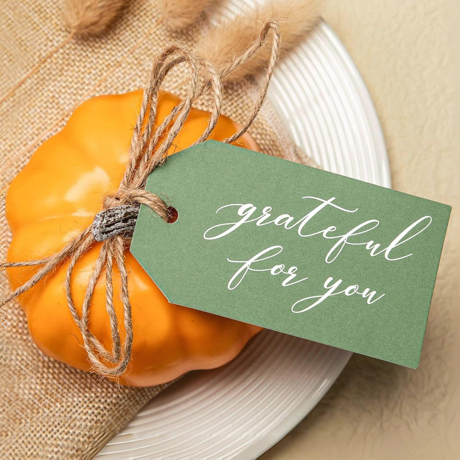 礼品感谢标签带麻绳秋季感恩节派对礼物婚礼婴儿淋浴包装礼物用品