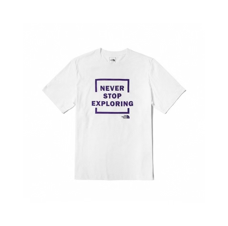 NTノースフェイスの純綿Tシャツの正しいバージョン、男性と女性用、カップル向けの同じスタイル、トレンディなプリント、幅広で多用途、カジュアル半袖|undefined