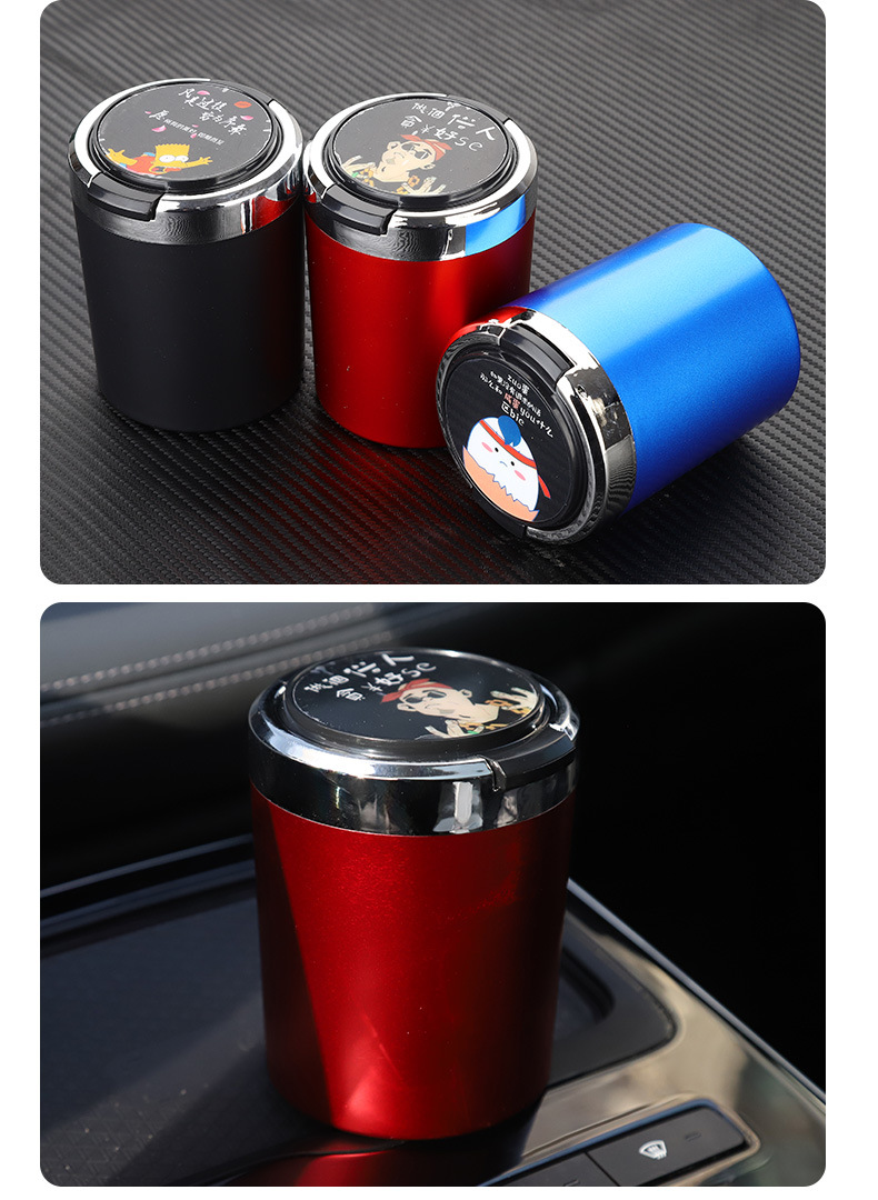 Wholesale car supplies car ashtray multi-function with cover LED with light car ashtray portable ash fly