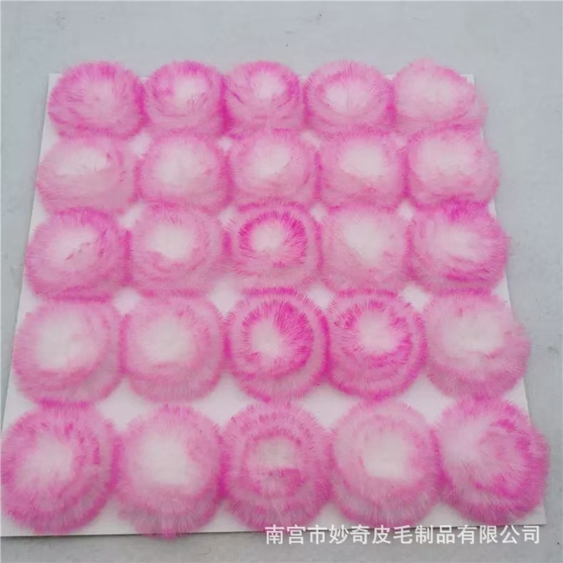 源头工厂直供6c'm仿真獭兔毛盘花毛球服装鞋包帽子辅料量大从优