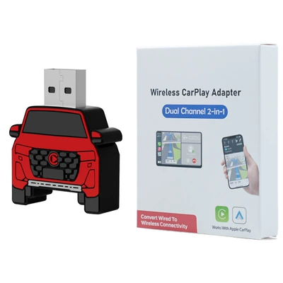 New Wired to Wireless Carplay Simsiz CarPlay və Android Auto - official-standard-carplay-adapter-apple-exclusive-model-specific-red