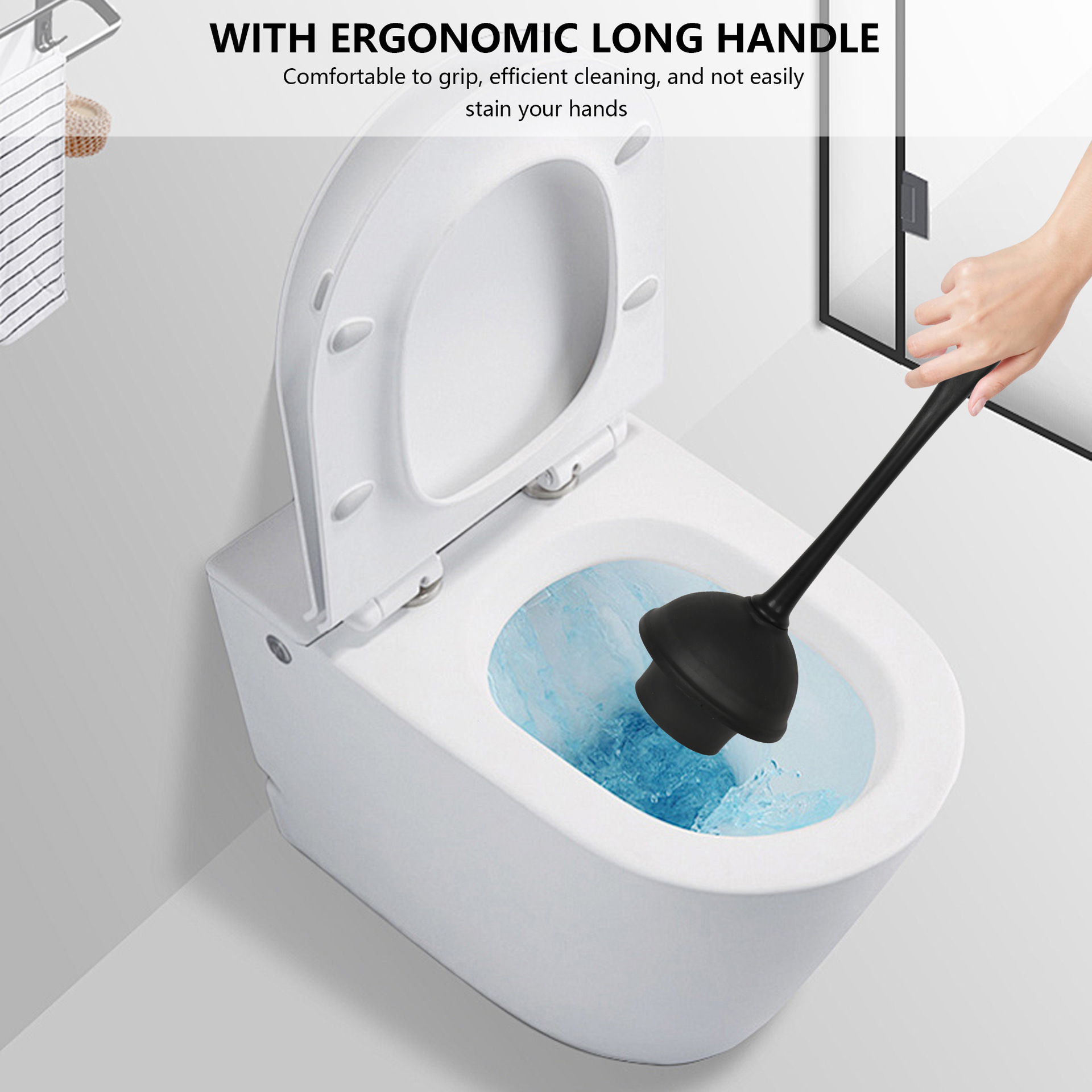 Set di spazzole per WC senza angoli morti, sbloccanti, in silicone bianco, strumento per la pulizia del WC_voghion.com