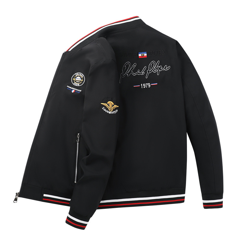 Men's Embroidered Jacket Casual Spring Autumn Style For Men_voghion.com