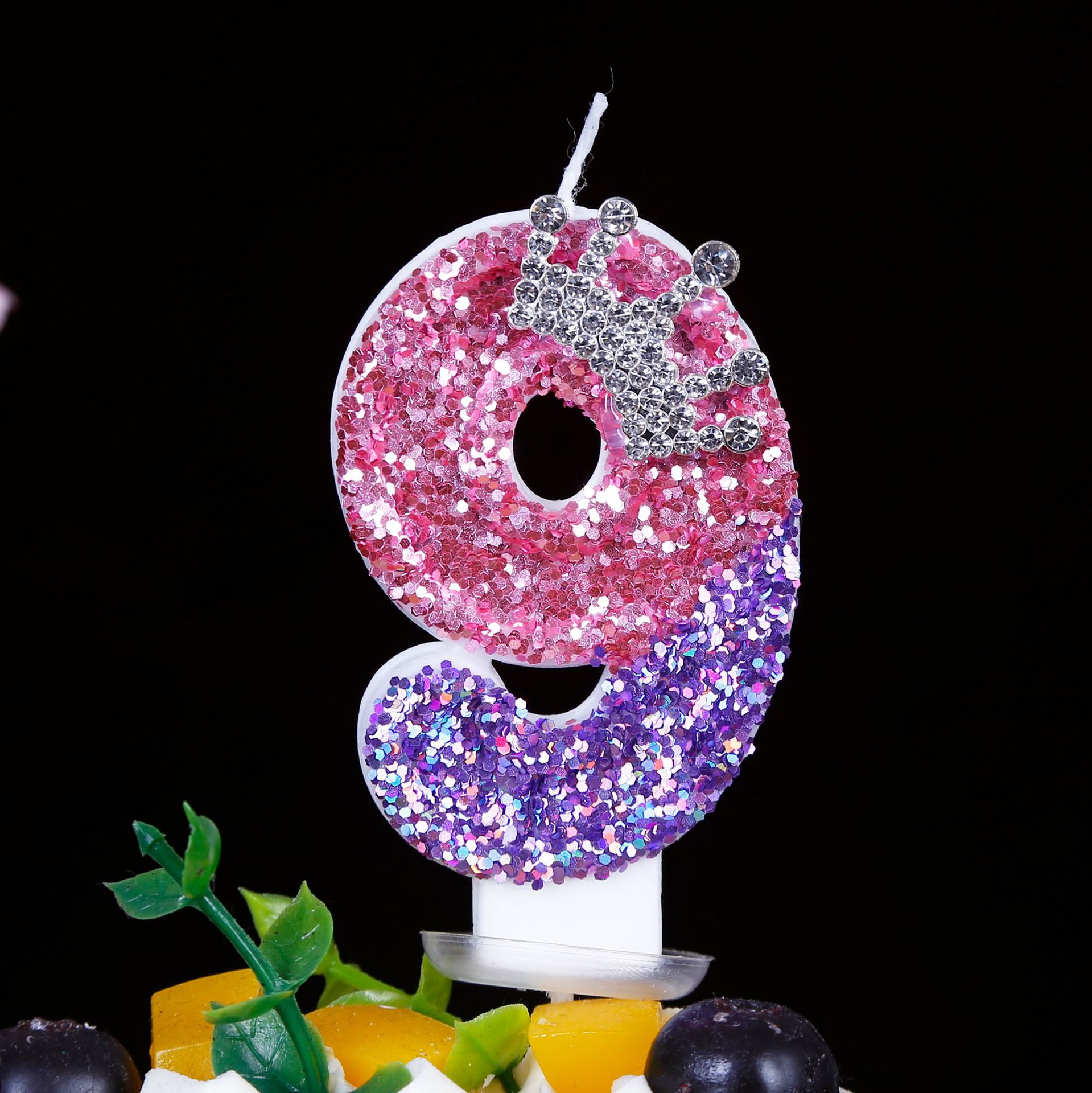 Vela de cumpleaños digital que cambia de color Princess Crown pastel de cumpleaños plug-in vela decoración Amazon AliExpress exclusivo