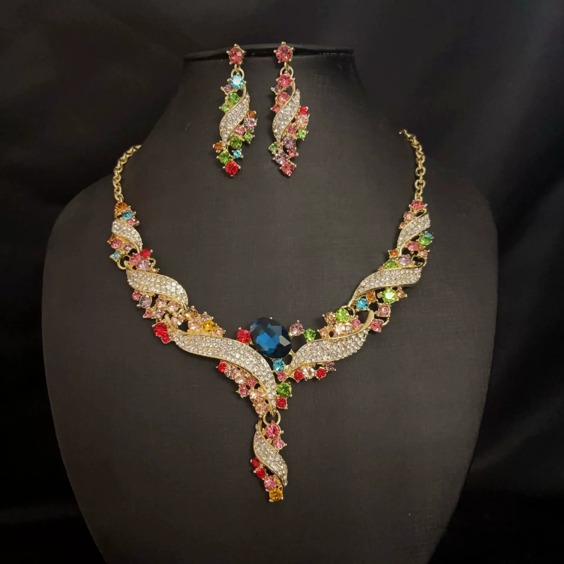 Горн Necklace for bride, (Cross-border trading), European style, diamond encrusted, direct factory sales