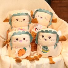 卡通吐司毛绒卷毯办公室午睡春秋法兰绒小毯子空调单人可收纳毯子