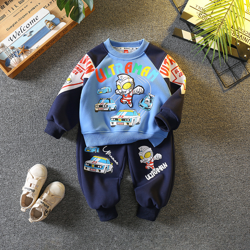 6101 Ultraman ropa traje de otoño para hombre 2024 nuevo suéter de dos piezas para niños de primavera y otoño para bebés