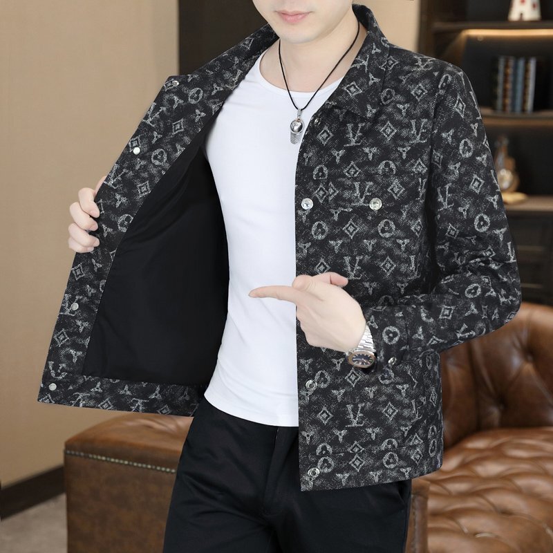 New European Trendy Jacket Casual Men's Lapel Fashion Brand Top Stylish Spring and Autumn Slim-Fit Men's Clothing New European Trendy Jacket Casual Men's Lapel Fashion Brand Top Stylish Spring and Autumn Slim-Fit Men's Clothing