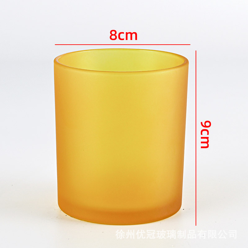 Portavelas de Vidrio Colorido, Frasco Vacío, para Hacer Velas Aromáticas Caseras, Recipiente para Cera de Vela, Portavelas Redondo para Dormitorio, Caja de Regalo