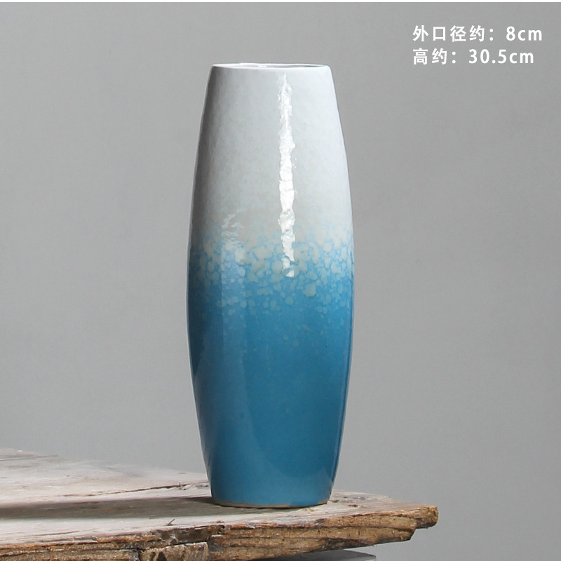 軽い豪華な陶磁器の花瓶の中国式の復古の客間は件の乾いた花の水を飾って生け花器の手作りの陶缶の花器の装飾を植えます。|undefined