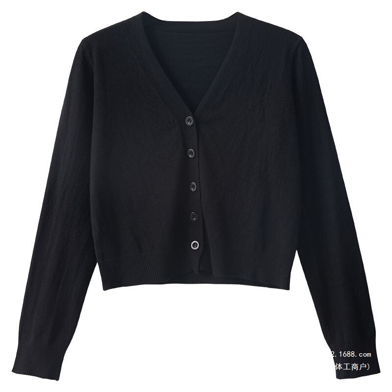 2026 new spring and autumn knitted cardigan, women's short-sleeved top, thin sweater jacket for layering