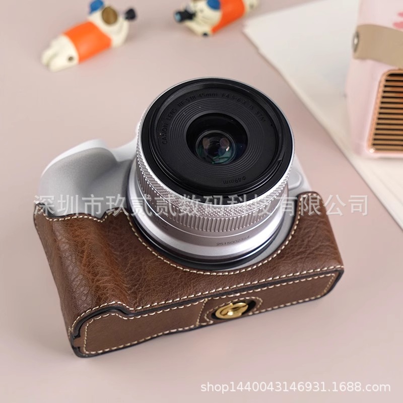(2개) 캐논 마이크로 단일 카메라 R50 R10 R100 카메라 보호 케이스 기본 R100 LITCHI 패턴 카메라 백에 적합