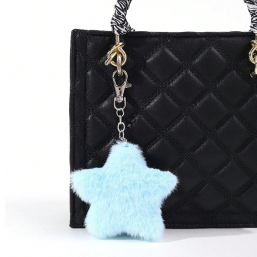 15g Weight Bag Pendant, Keychain Classification 1 Piece Quantity Daily, Street Occasion Imitation fur, Alloy Material Star Pattern Cute Style 1 Piece Cute Star Imitation Fur Alloy Bag Pendant Keychain 12