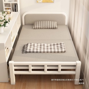 Folding Bed for Rental Housing, Single Bed for Home Use, Nap Cot for Adults, Simple Portable Metal Bed for Rental Housing