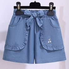 女童牛仔短裤夏季薄款夏装儿童裤子12岁女孩宽松外穿热裤中大童潮