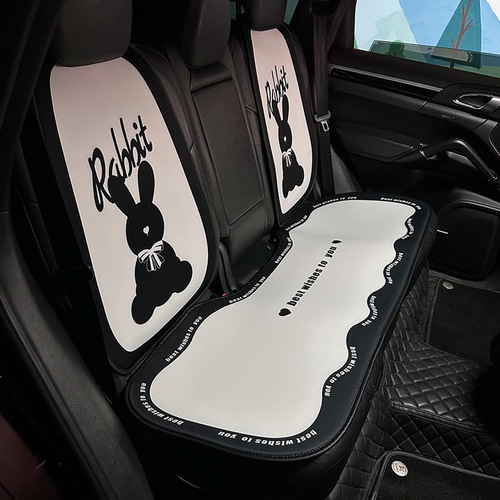 Car Seat Cushion Ice Silk Cartoon Cute Rabbit Car Anti-Slip Breathable Seat Cushion Creative Car Seat Cushion Summer