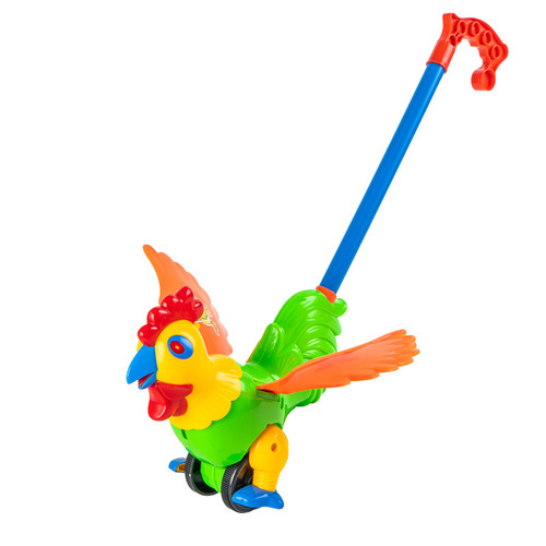 Large hand push rooster stroller toy toddler pull big rooster 1 year old baby children's toy push push