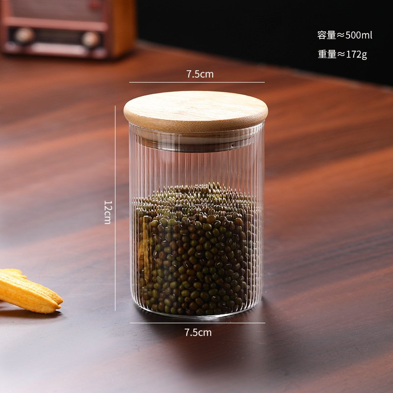 家庭用密封ガラス貯蔵タンク大サイズ貯蔵瓶五穀雑穀缶竹木蓋茶葉缶キャンディー缶|undefined