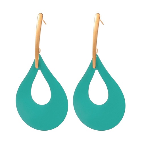 European and American new style exaggerated large earrings personalized metal paint water drop hollow women's earrings fashion geometric earrings wholesale
