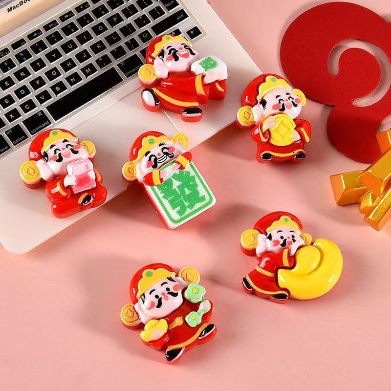 El Festival de primavera de año nuevo, el Dios de la riqueza, la resina DIY accesorios al por mayor DIY crema hecha a mano, accesorios para el cabello de la cuerda de la cabeza de la carcasa del teléfono móvil