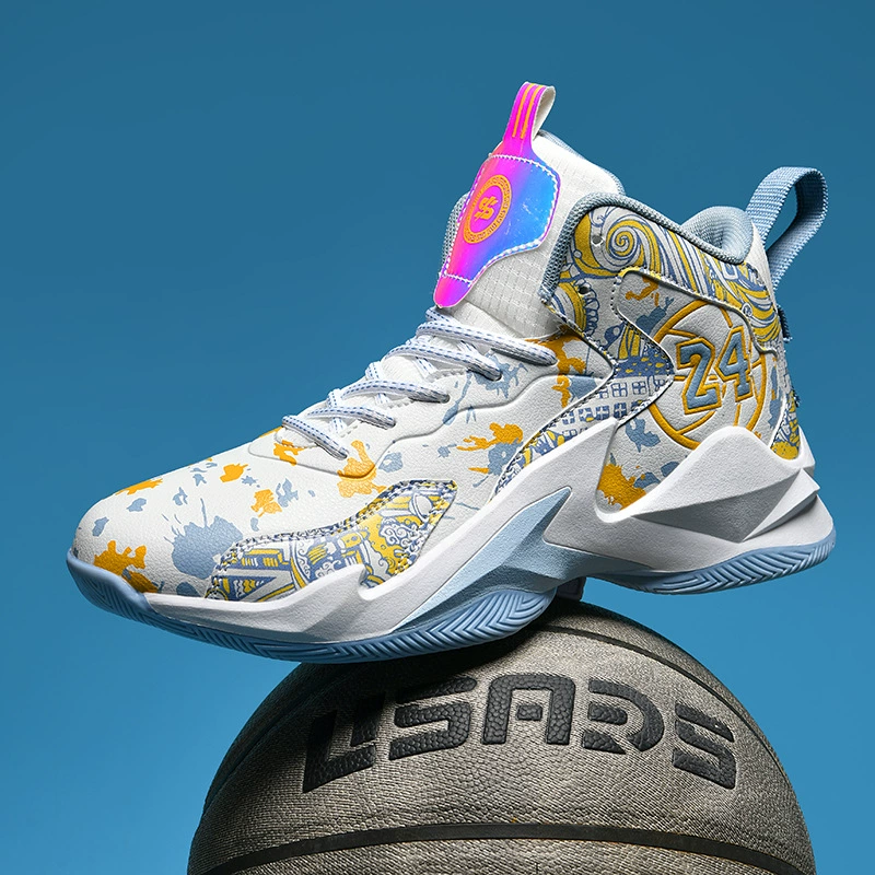 Новые баскетбольные кроссовки для мужчин и женщин, нескользящие, износостойкие, амортизирующие, модные кожаные кроссовки, водонепроницаемые высокие спортивные туфли для игры на открытом воздухе.