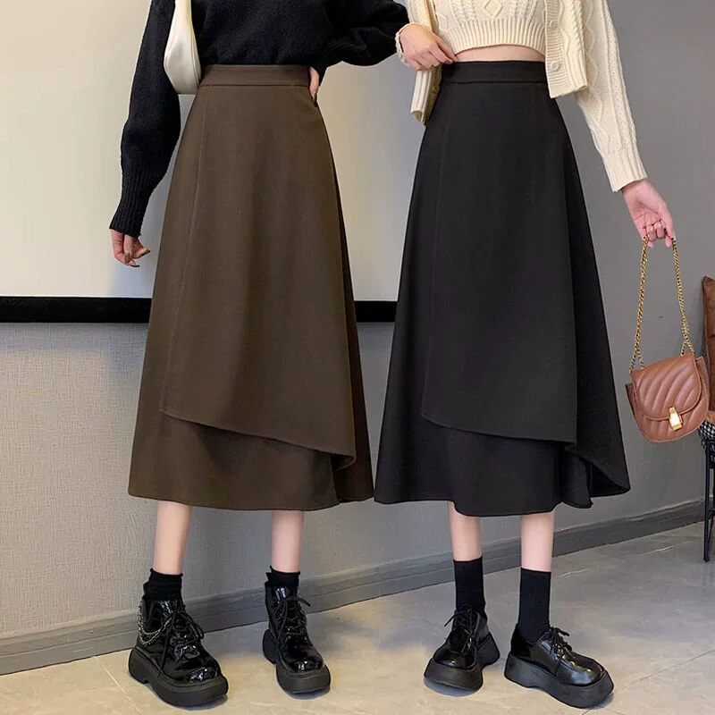 Грушевидное тело нерегулярный костюм Юбка Женская весна и лето большой размер толстый мм средней и длинной талии с тонкой талией